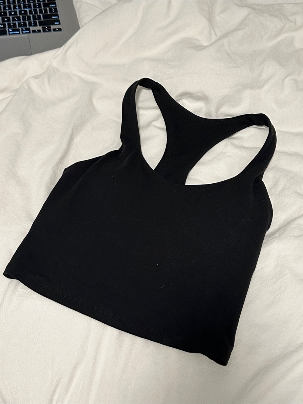 Fabletics Black Racerback Cropped workout tank top